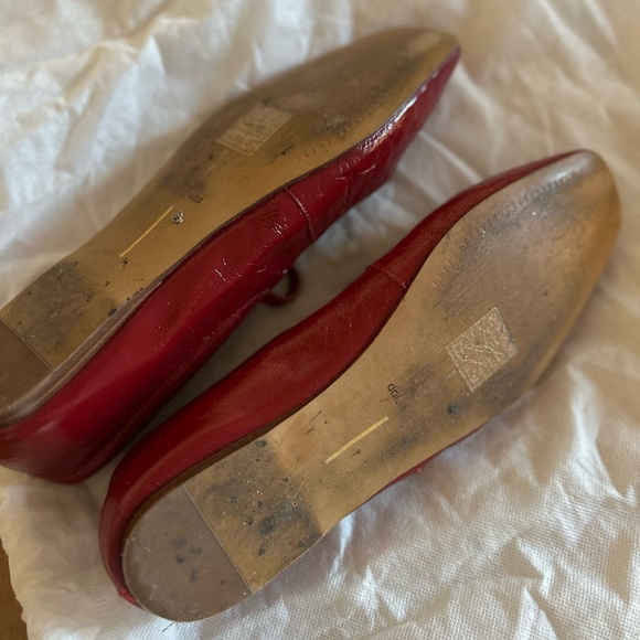 Dolce Vita Red Mary Jane Ballet Flats with embellished bucklet - Picture 5 of 6